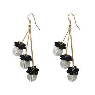 Glass Ball Flower Fringed Earring