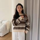 Crewneck Woolen Stripe Sweater