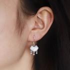 Lock Shell Sterling Silver Dangle Earring 1 Pair - Silver - One Size
