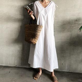Drawcord-detail Sleeveless Maxi Dress
