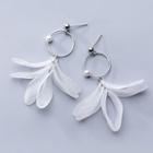 925 Sterling Silver Petal Fringed Earring 1 Pair - Silver - One Size