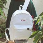 Set: Embroidered Canvas Backpack + Drawstring Pouch