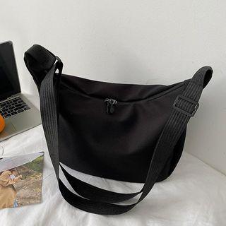 Plain Zip Messenger Bag