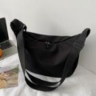 Plain Zip Messenger Bag