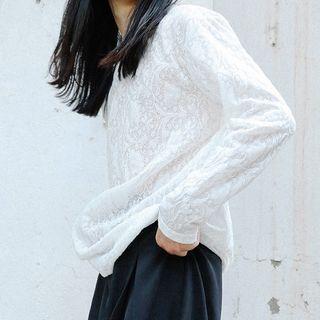 Long Sleeve Sheer Lace Top