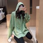 Knit Hooded Pullover Green - One Size