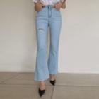 Slit-detail Bell-bottom Jeans