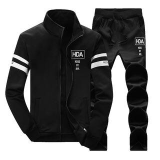 Set: Printed Zip Jacket + Drawstring Sweatpants