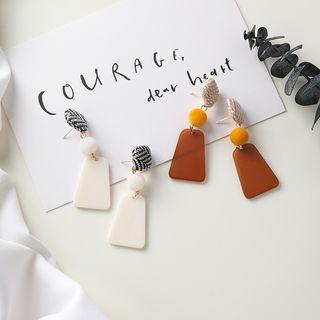 Fabric Square Acrylic Dangle Earring