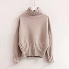 Turtle-neck Sweater Khaki - One Size