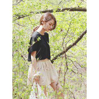 Band-waist Pintuck Shorts