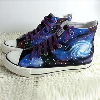 Painted Galaxy Canvas Sneakers