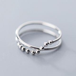 925 Sterling Silver Bead Layered Ring As Shown In Figure - One Size