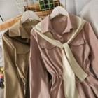 Inset-shawl Plain Midi Dress In 7 Colors