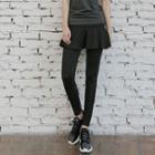 Mock Two-piece Inset Leggings Sports Skirt