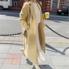 Single-breasted Flap-front Coat Yellow - One Size