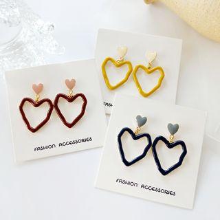 Irregular Glaze Heart Dangle Earring
