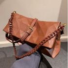 Chain Detail Flap Hobo Bag