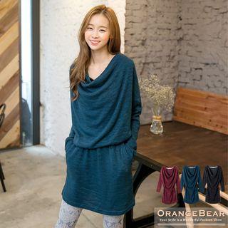 Drape-collar Dress