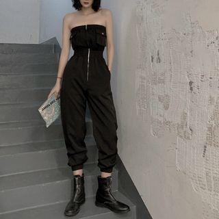 Strapless Crop Jumpsuit