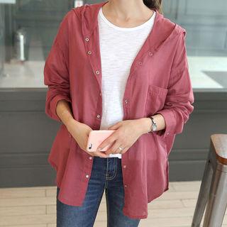 Hooded Pocket-front Shirt