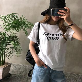 Strange Story Lettering T-shirt