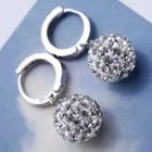 925 Sterling Silver Cz Drop Earring 1 Pair - White - 10mm