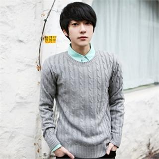 Wool Blend Cable-knit Sweater