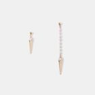 Non-matching Faux Pearl Dangle Earring Gold & White - One Size