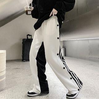 Striped Paneled Wide Leg Pants