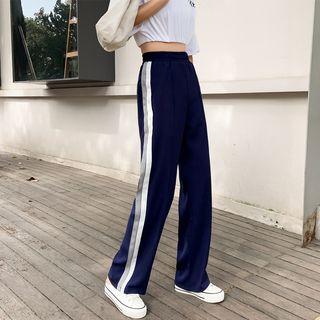 Striped Trim Wide-leg Sweatpants