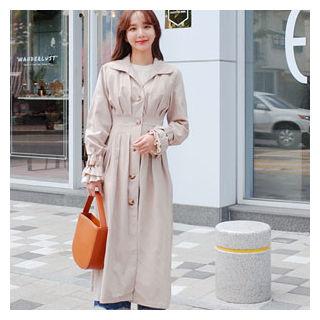 Sing-breasted A-line Coat