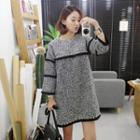 Wool Blend Fringed Tweed Mini Dress