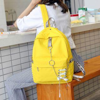 Lace Up Accent Zipper Chain Backpack