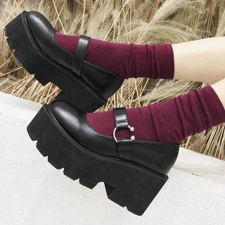 Platform Wedge-heel Mary Jane Shoes