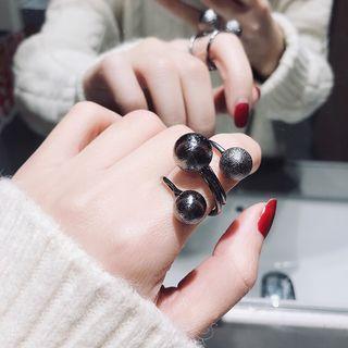 Bead Metal Ring Gunmetal Black - One Size