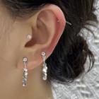 Geometric Drop Earring 1 Pair - With Earring Back - Silver - One Size