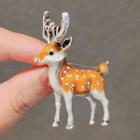 Deer Glaze Alloy Brooch Ly846 - Brown & Silver - One Size