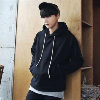 Kangaroo-pocket Colored Fleece Hoodie