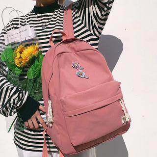 Floral Applique Nylon Backpack