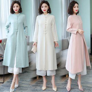 Traditional Chinese Frog Buttoned Long Coat