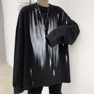 Printed Oversize Long-sleeve Top