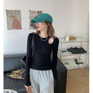 Round Neck Plain Split Top