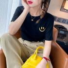 Embroidered Loose T-shirt In 8 Colors