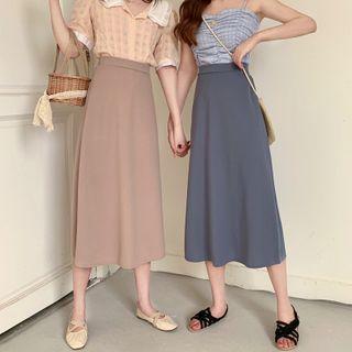 High-waist Plain Midi Pencil Skirt