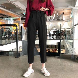 High Waist Cropped Straight Leg Pants