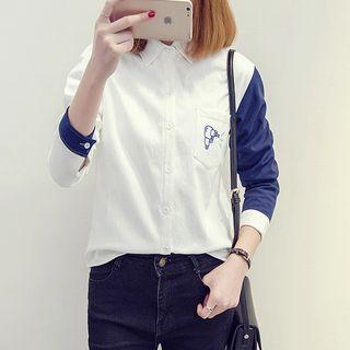 Fleece-lined Colored Panel Shirt