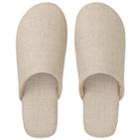Linen Soft Slippers (m) (beige) 1 Pair