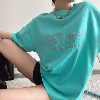 Embroidered Oversized Short-sleeve T-shirt