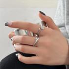 Set Of 2: Thrones / Rose Stainless Steel Open Ring